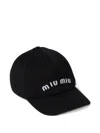 Miu Miu Drill Baseball Cap In Black
