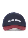 Miu Miu Drill Baseball Cap In Blue