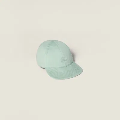 Miu Miu Drill Baseball Cap In Green