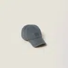 Miu Miu Drill Baseball Cap In Grey