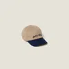 Miu Miu Drill Baseball Cap In Khaki/royal Blue