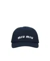 Miu Miu Drill Baseball Cap In Blue