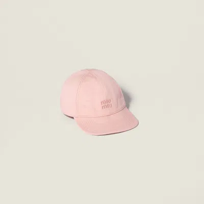 Miu Miu Drill Baseball Cap In Pink