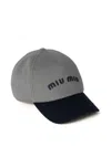 Miu Miu Drill Cap In Grey