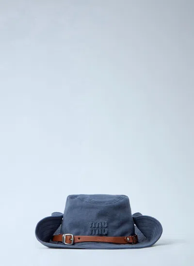 Miu Miu Drill Cowboy Hat In Burgundy