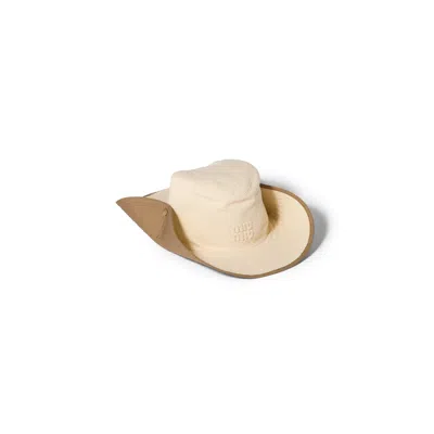 Miu Miu Drill Cowboy Hat In Neutral