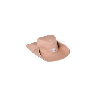 Miu Miu Drill Hat In Brown