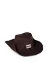 Miu Miu Drill Hat In Brown