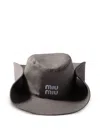Miu Miu Drill Hat In Gray