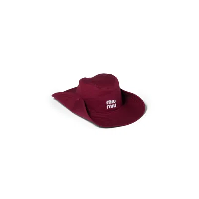 Miu Miu Drill Hat In Red