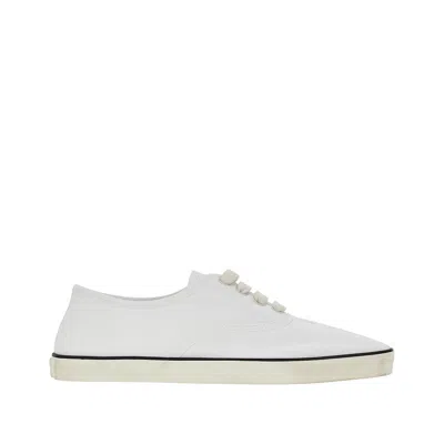 Miu Miu Drill Sneakers With Logo Embroidery In White