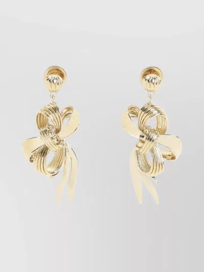 MIU MIU DROP EARRINGS WITH KNOT DETAIL AND POLISH