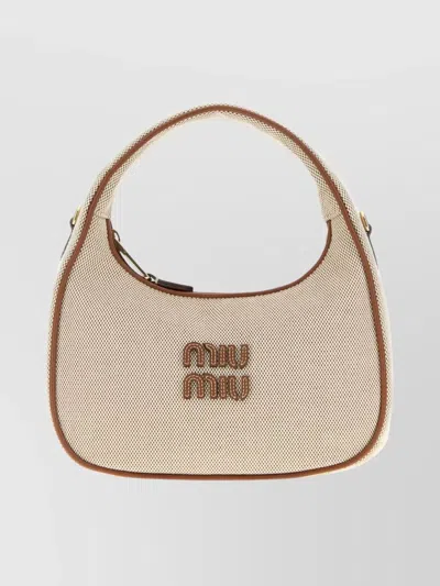Miu Miu Dual Color Canvas Shoulder Bag