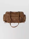 Miu Miu Dual Handle Shoulder Bag Pockets In Brown