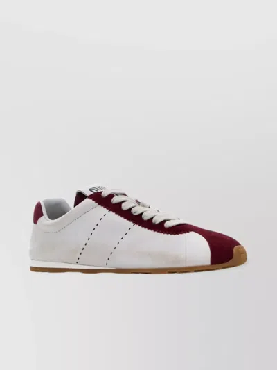 Miu Miu Dual Material Sneakers With Contrasting Panels