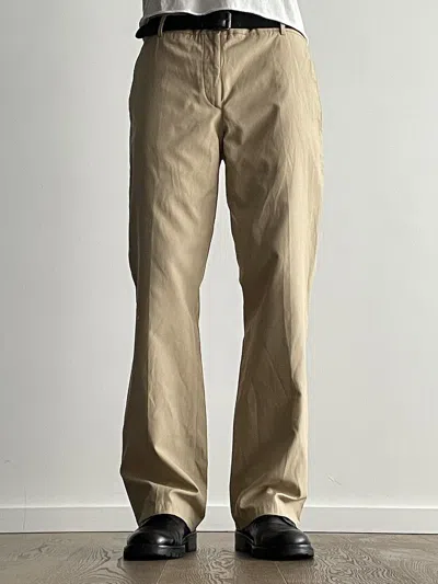 Pre-owned Miu Miu Early 2000's Cotton Pants In Sand