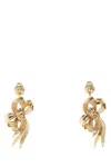 Miu Miu Textured Bow Design Metal Earrings In Gold