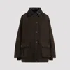 Miu Miu Waxed Oversized Canvas Cotton Jacket In Brown