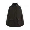 Miu Miu Waxed Oversized Canvas Cotton Jacket In Black