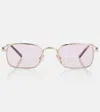 Miu Miu Miu Regard Rectangular Sunglasses In Gold