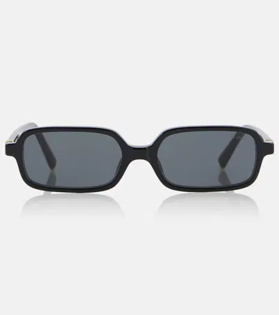 Miu Miu Rectangle Sunglasses In Black