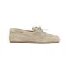 Miu Miu Ecru Suede Calf Leather Loafers In Neutral