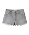 Miu Miu Edge-edged Denim Shorts In Grey