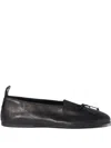 Miu Miu Élan Bow-detail Leather Ballet Flats In Black