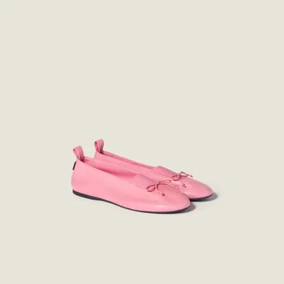 Miu Miu Élan Nappa Leather Ballerinas In Pink