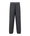 Miu Miu Checkered Drawstring Wool Pants With Elastic Waistband In Gray