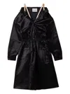 Miu Miu Elastic-waist Satin Dress In Black
