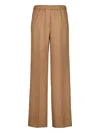 Miu Miu Elastic-waist Woven Trousers In Brown