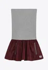Miu Miu Elasticated Mini Skirt In Gray