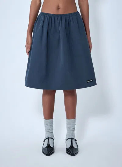 Miu Miu Elasticated Waist A-line Skirt In Gray