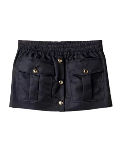 Miu Miu Elasticated Waistband Mini Skirt In Black