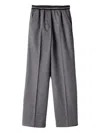 Miu Miu Elasticated-waistband Straight Trousers In Gray