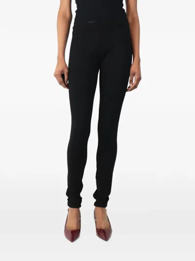Pre-owned Miu Miu Elasticated-waistband Leggings In Black