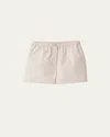 Miu Miu Elasticized Poplin Shorts In Opale