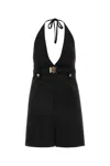 Miu Miu Grain De Poudre Halter Dress In Black