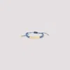 Miu Miu Adjustable Cord Bracelet Gold Tone Accents In Blue