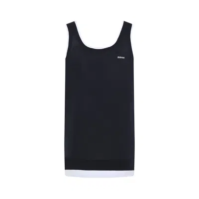 Miu Miu Elegant Silk Mini Dress For Women In Navy