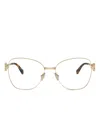 Miu Miu Embellished Cat-eye Glasses In Gold