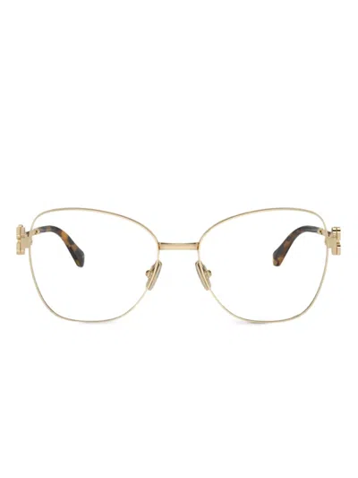 Miu Miu Embellished Cat-eye Glasses In Gold
