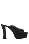 Miu Miu Crystal-embellished Platform Mules In F0002