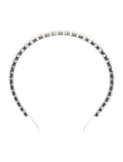 Pre-owned Miu Miu Embellished Headband In Silver