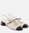 Miu Miu Embellished Leather Slingback Pumps In White