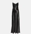 Miu Miu Embellished Satin Gown In Black