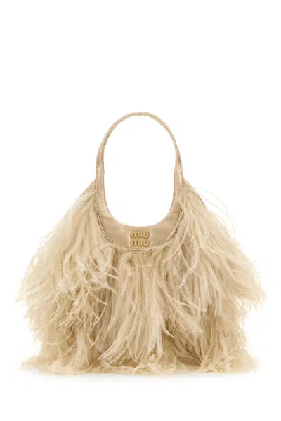 MIU MIU EMBELLISHED SATIN HANDBAG