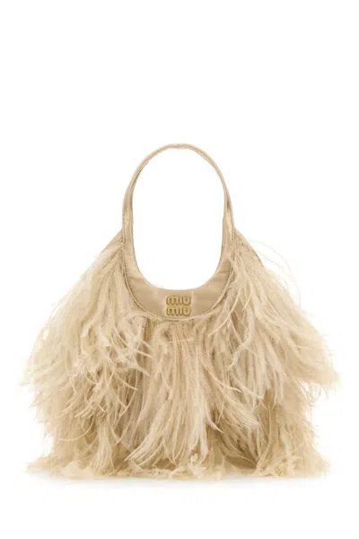 MIU MIU MIU MIU EMBELLISHED SATIN HANDBAG