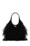 Miu Miu Feather-detail Satin Handbag